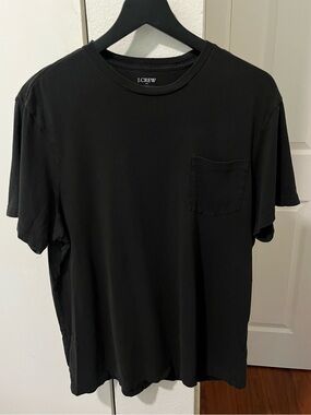 J. Crew Black Short-Sleeve Slim Washed Pocket Crewneck Tee